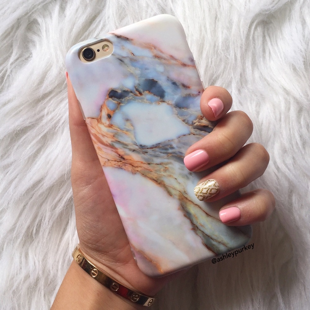 pink and blue marble iPhone 6 7 Plus phone case - Picture 1 of 4